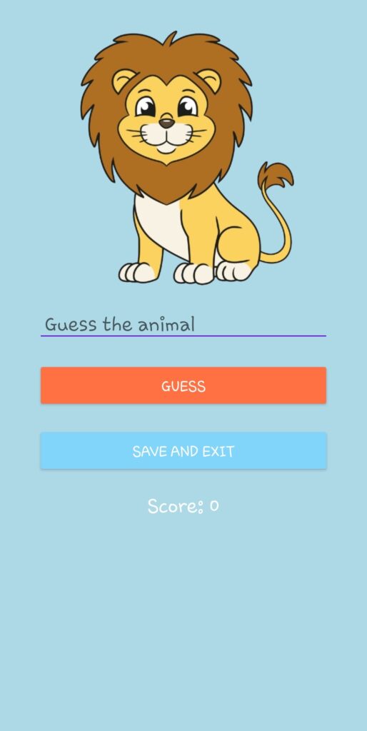 Captura de la app English for kids