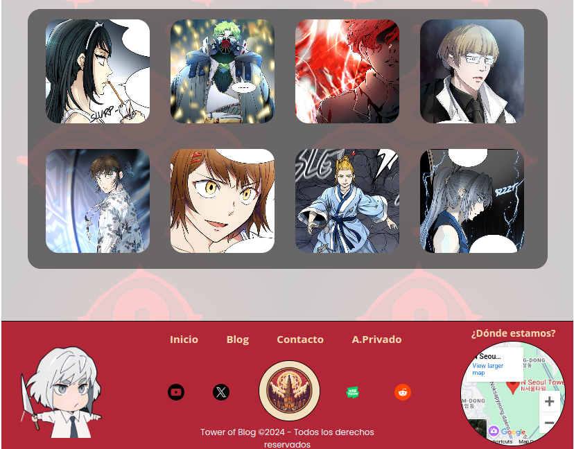 Footer del proyecto tower of blog